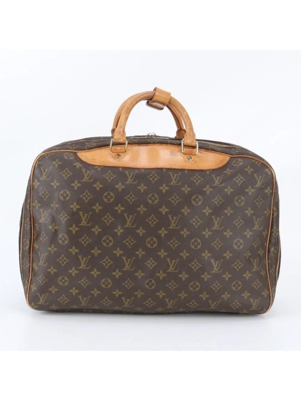 Louis Vuitton Monogram Alize Leather Boston Bag Tote Travel